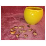 12 Wimpy Cole Pottery Birds Minature W/ Yellow