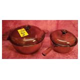 Corning Ware Visions Amber Glass Stock Pot W/ Lid