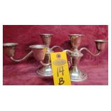 Pair Weighted Sterling Silver Candle Holders