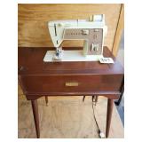 Vintage Singer Sewing Machine In Cabinet