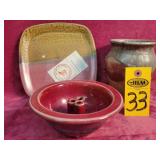 3 Pcs N C Pottery
