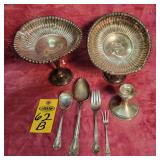 1 Weighted Sterling Candleholder, 2 Weighted