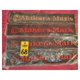 Maker's Mark Bar Spill Mats (4) 20 X 3 1/2