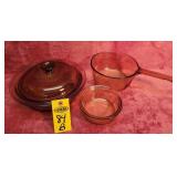 Corning Ware Visions Amber Glass, Ribbed