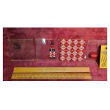 4 Coca Cola Glass Coasters, 2 Coca Cola 12' Rulers