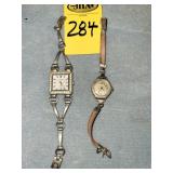 2 Vintage Ladies Watches Swiss 15 Jewel &