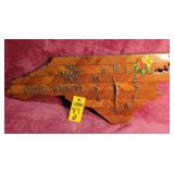 The Tar Heel State North Carolina Clock, Wooden