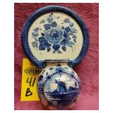 Vintage Norelco Delft Bluewall Pocket Vase