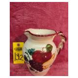 Nichols Pottery Pitcher, Fruit Pattern 16'