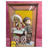 Doll Display Cabinet & Dolls, Christmas Around The