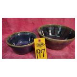 2 Kenneth George Pottery Bowls 6' And  8 1 /2'