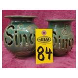 2 North Cole Pottery Candle Holders