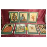 7 Framed Native American Pictures From Original