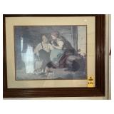 Vtg Art Print 29" X 35"