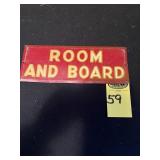 Vtg Metal Room And Board Sign