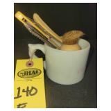 Vtg Old Spice Shaving Mug, Brush & 2 Razors