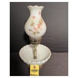 Vtg Milk Glass Hurricane Lamp