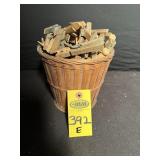 Basket Of Wooden Clothes Pins