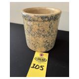 Vtg Blue Spongeware Crock 5" H