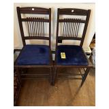2 Antique Carved Oak Chairs