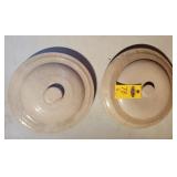 2 Stone Crock Lids 13" &  11"