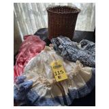 Basket Of Aprons, Chair Pad Covers, Lamp Cover