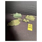 Vtg Marx Playset Tanks, Jeep Cannon & Truck