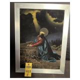 Hand Painted Velvet Jesus 20" X 15"