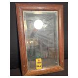 Vintage Wood Framed Mirror 24"x15.5"