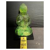 Vtg Green Lucite Buddha