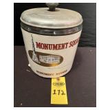 Vtg Glass Cannister With Tin Lid