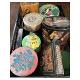 Crate Of Assorted Tins