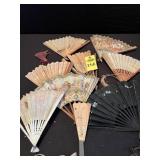 Lace Basket Of Vintage Fans