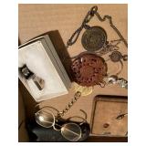 Jewelry, Antique Glasses & Misc