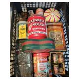 Crate Of Vintage Tins