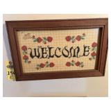Strawberry " Welcome" Cross Stitch