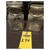 2 Antique Qeen Canning Jars