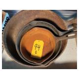 3 Cast Iron Pans 12", 8", 6"