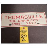 1985 Thomasville, N C City License Plate
