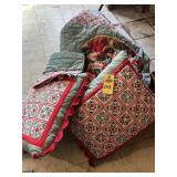 Homemade Twin Christmas Spread, Valance & Pillows