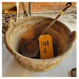 Lead Pot & Dipper 8" X 4 1/2"