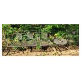 Metal Lawn Bench, 2 Chairs & Table