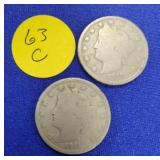 1911 & 1910 V Nickels