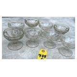 Vintage Paneled Glass Sherbert Bowls