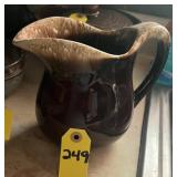 Vtg Brown Dip Pitcher Marked U S A