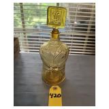Vtg Amber Art Glass Decanter From