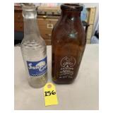 Vtg Guilford Dairy Brown Glass Milk Bottle And