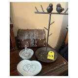 Jewelry Box, Necklace Tree, Ring Holder &
