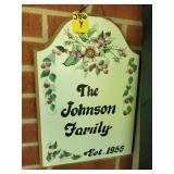 Johnson Family Sign