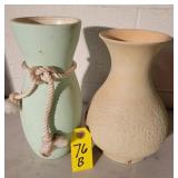 2 Ceramic Vases 9 1/2 & 8 1/2